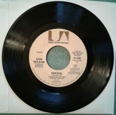 Don McLean ''Dreidel / Bronco Bill's Lament'' 7'' 45 rpm 51100