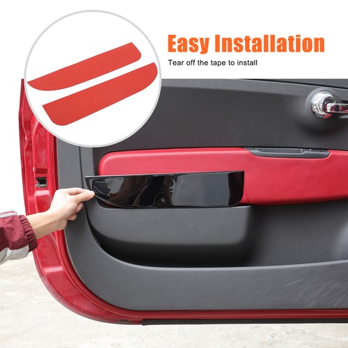 Glossy Black Interior Door Panel Trim Sticker For Fiat 500 Abarth 595 695 2010+ - Picture 22 of 22
