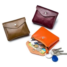 RFID Blocking Unisex Small Leather Wallet Portable Credit Card Case Coin Purse