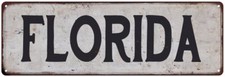FLORIDA Vintage Look Rustic Metal Sign City State 106180041091
