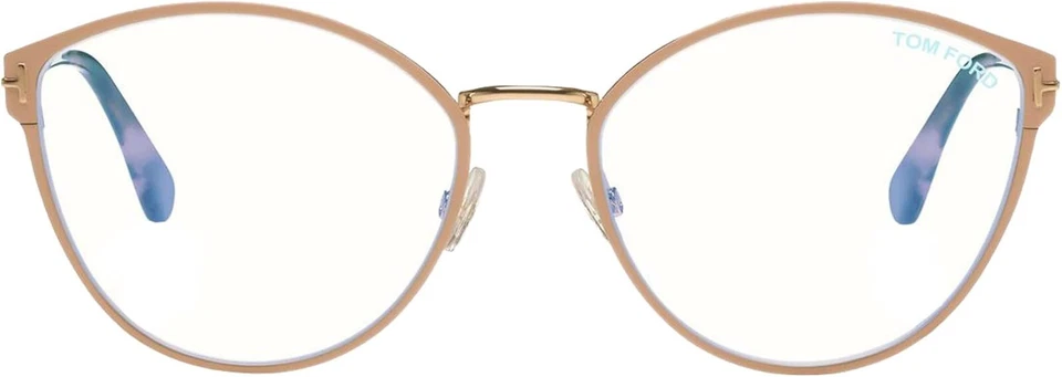 Tom Ford TF 5573-B 072 Rosa Redondo Metal Gato Anteojos FT5573B 55-17-140 Foto 2 de 4