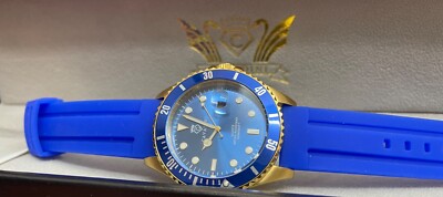 Herrenuhr CAVADINI Taucher Quarz massiv Edelstahl 45 mm blau Silikon CV-463XQJ