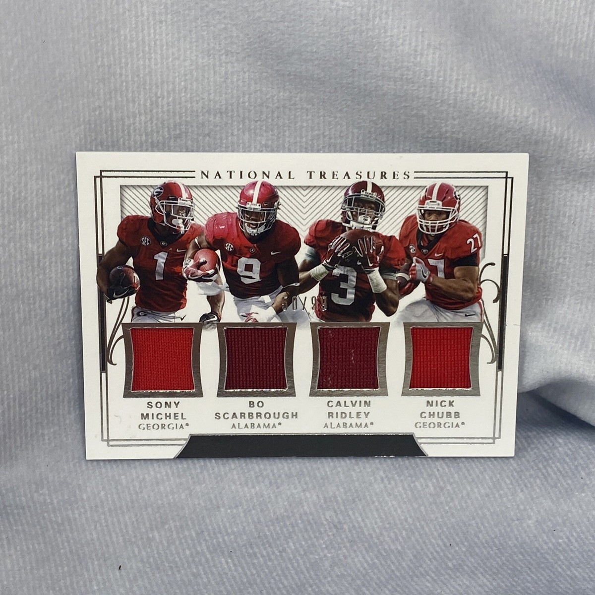 2018 Panini National Treasures SEC Quad Patch Michel