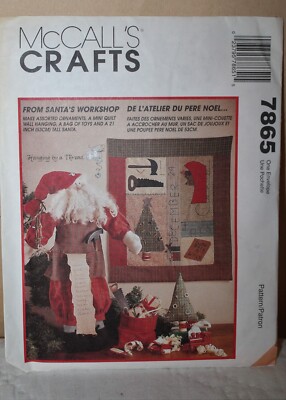 McCall s Crafts 7865 Workshop Santa and Wall Hanging Uncut