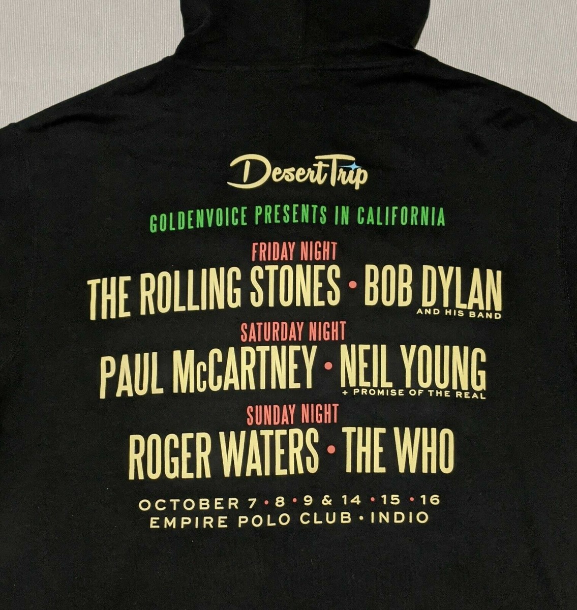 Official Desert Trip Music Festival Rolling Stones Concert hoodie