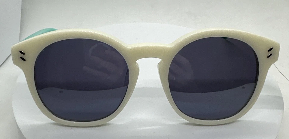 Óculos de sol Stella McCartney SC0013SA 003 armação redonda creme/azul com estojo NOVO - Imagem 3 de 4