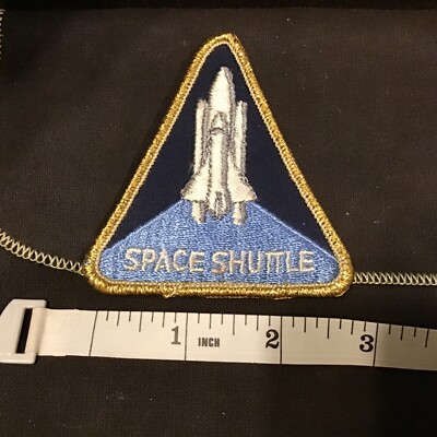 Vintage Patch - Space Shuttle - Triangle Patch - Embroidered Shuttle Launch 