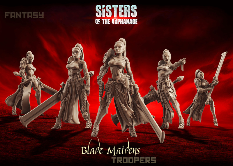 Raging Heroes Sisters of the Orphanage Blade Maidens Troops Женский 28 мм