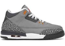 Grade School Youth Size Nike Air Jordan Retro 3 'Cool Grey 2021' 398614 012
