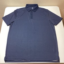 Graham Luxe Polo Golf Shirt Mens XL Blue Dot Golf Performance Lightweight Lennox