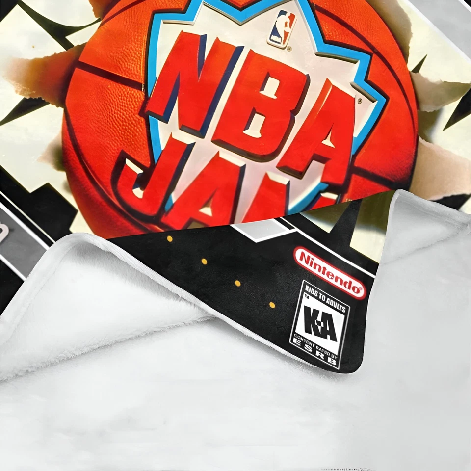 NBA Jam NINTENDO SNES Retro Video Cover Box Ultra-Soft Micro Fleece Blanket - Image 4 of 4