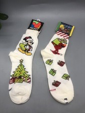 Vintage Disney Mickey Mouse/Sesame Street Elmo Christmas Socks NOS 2 