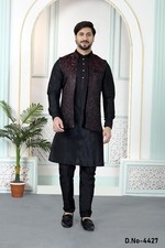 3 Pc Indian Mens Wedding Bollywood Party Wear Traditional Kurta Payjama India