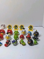 Angry Birds Toy Lot Mixed Plastic Rubber Mattel Figures 16 And Two Cars