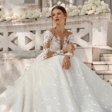 Custom Ashley Carol ALine Wedding Dress Sparkling Beading Appliques Wedding Gown