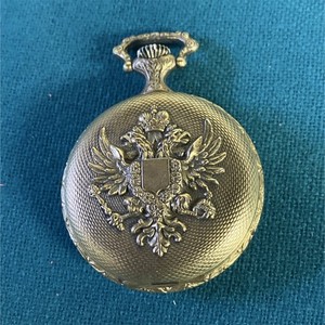 La Cloche Full Hunter Pocket Watch Yellow Gold Roman Numerals Vintage Retro