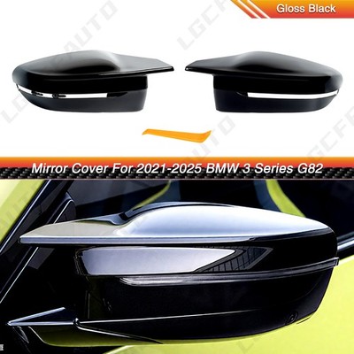 M Style Side Mirror Cover Caps Glossy Black For BMW G80 M3 G82 G83 M4 2020-2023