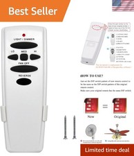 UC7078T Ceiling Fan Remote Control Replacement of Hampton Bay UC7078T Fan-HD ...