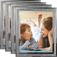 4 Pack 8x10 Picture Frames, Sparkle Glass Photo Frame 8 by 10 Set for Tableto...