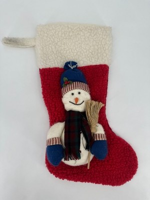 Vintage Snowman Christmas Stocking 18'' Christmas Fantasy Ltd Stuffed Holiday