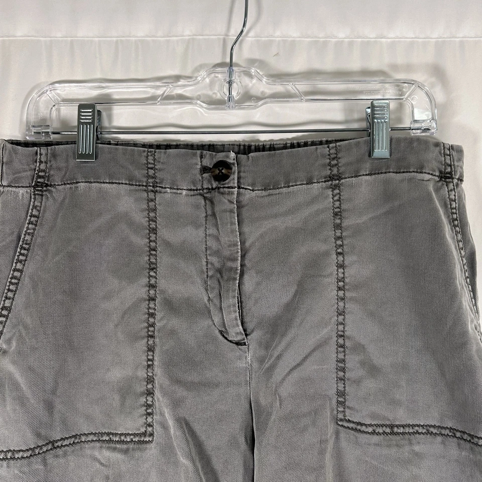 Pantalones Cortos Jill Para Mujer 10 Verde Chino Tiro Medio 8.5" Entrepierna Algodón Mezcla Tencel Foto 2 de 4