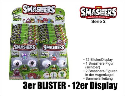 Smashers Serie 2 - Blister mit 3 Kugeln - 12er DISPLAY