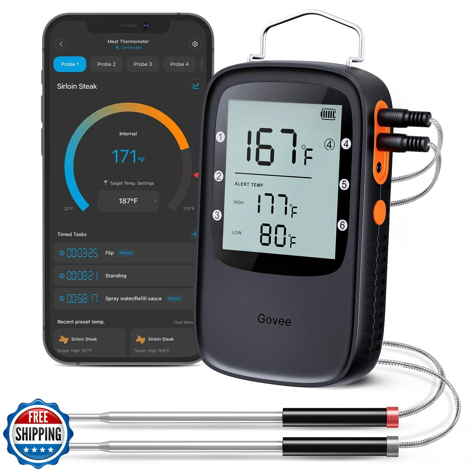 Govee Bluetooth Meat Thermometer, Wireless Meat Thermometer for S