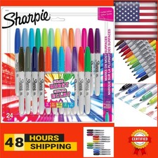 Sharpie Color Burst Permanent Markers, Fine Point, Assorted, 24 Count