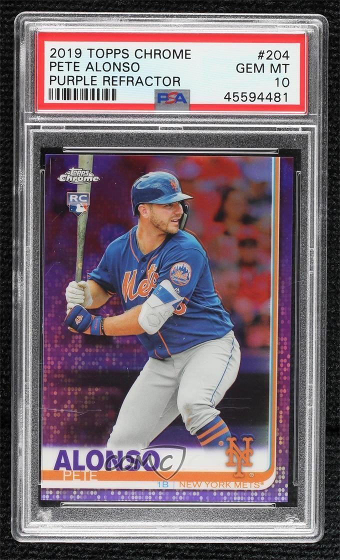 2019 Topps Chrome Purple Refractor 172/299 Pete Alonso #204 PSA 10 GEM MT 16ji