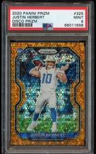 2020 Panini Prizm JUSTIN HERBERT #325 Disco Prizm Rookie Card RC - PSA 9. rookie card picture