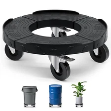 Upgraded Trash Can Dolly Wheels Adjustable 15-19 Inch Round Furniture Dollies