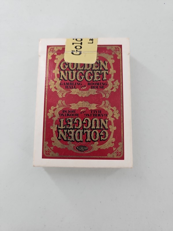 Golden Nugget Casino Red Playing Cards Complete Deck Gold Sticker Opened Vintage