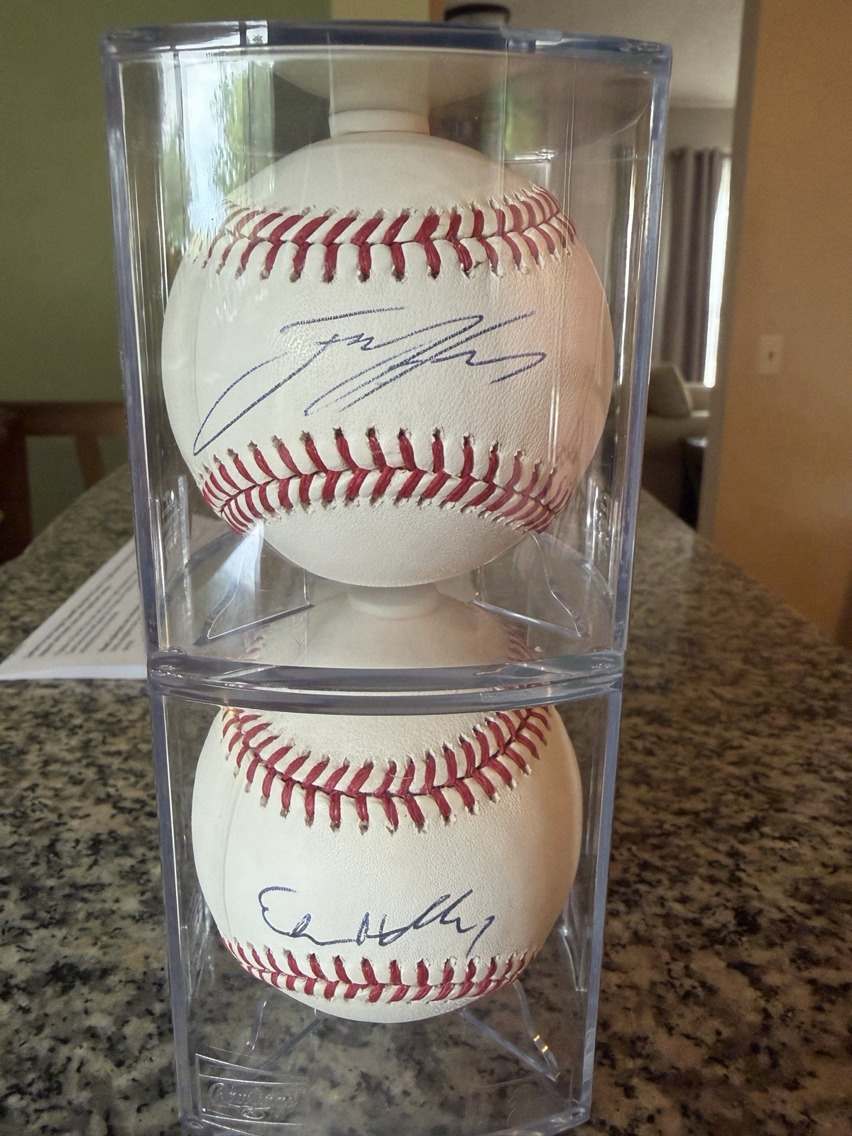 Ethan and Jackson holliday autographed OMLB baseballs