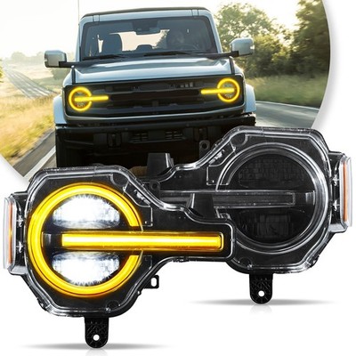 LED-Scheinwerfer für 2020-2024 Ford Bronco Weiß /Gelb DRL Frontleuchten Signal