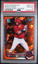 2022 Bowman Sapphire Edition Edgar Quero #BCP-123 Orange Refractor /50 PSA 10