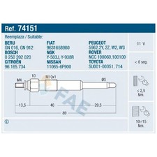 4x Glühkerze für Peugeot 106 1 1A 2 206 2A/C 306 7A 7B 7E Expert 222 | 2422312