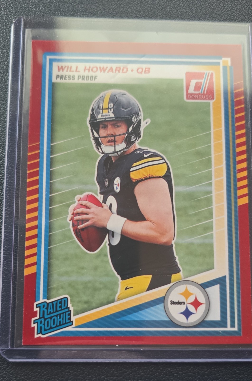 2025 Panini Donruss - Rated Rookie Will Howard #309 Press Proof Red (RC)