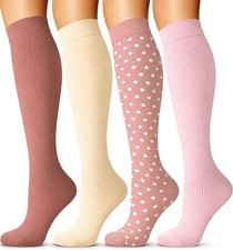 4 Pairs-Compression Socks for Women Men Circulation-Best Support for Nurses,Runn