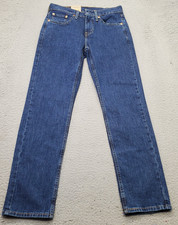 Levi's 514 Straight Jeans Mens 28x30 Navy Denim Stretch Regular Fit Medium Wash