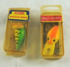 2 Old Vintage Pre-Rapala STORM LURES - WEE WART XV47 - WIGGLE WART V74 + Box