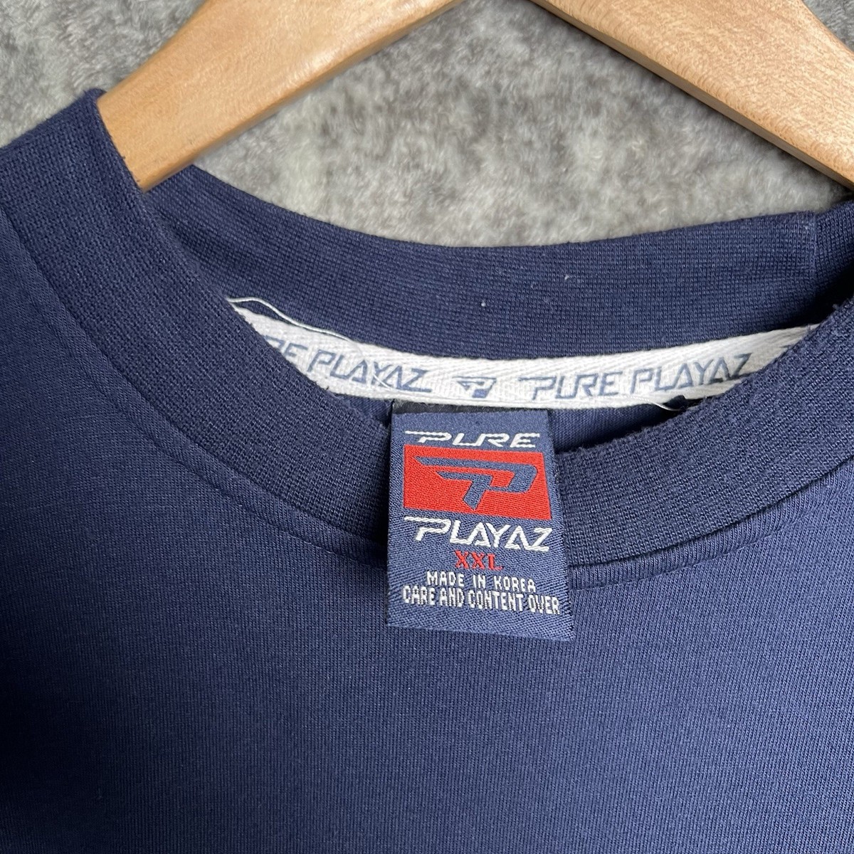 Vintage Pure Playaz Shirt Mens 2XL Blue 90s Hip Hop Baggy