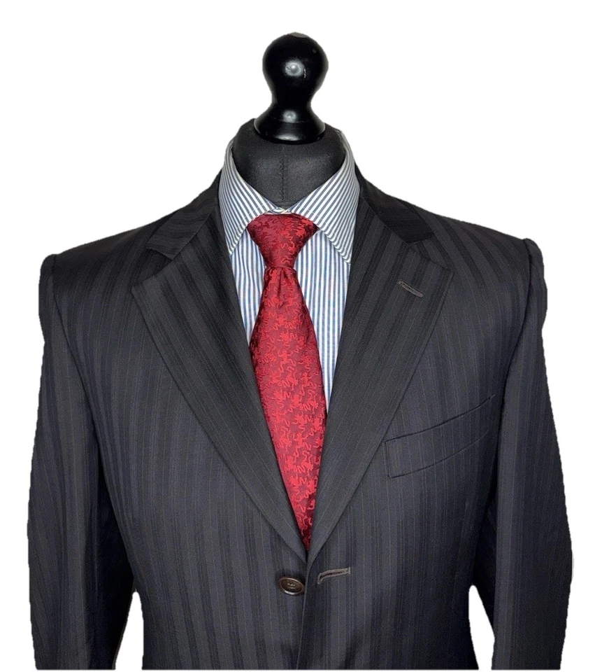 CHAQUETA DE TRAJE DE LUJO PAUL SMITH LONDRES RAYAS CORTE CLÁSICO 38R Foto 3 de 4