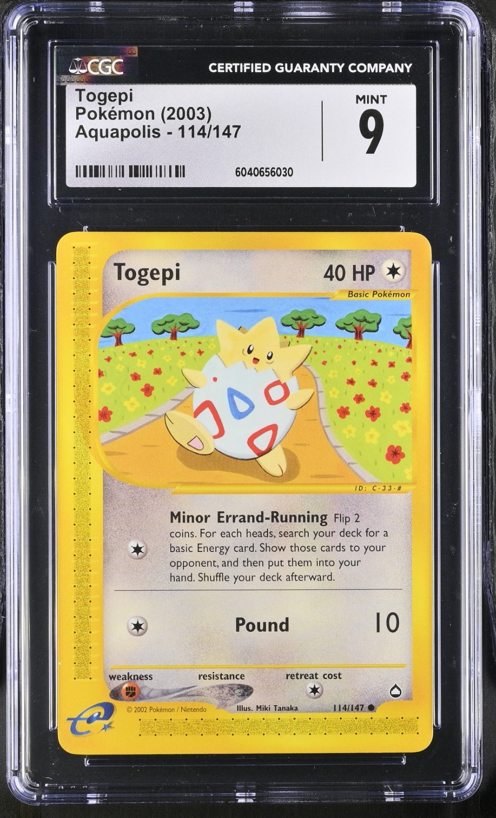 CGC 9 Togepi 114/147 Aquapolis 2003 Pokemon Card
