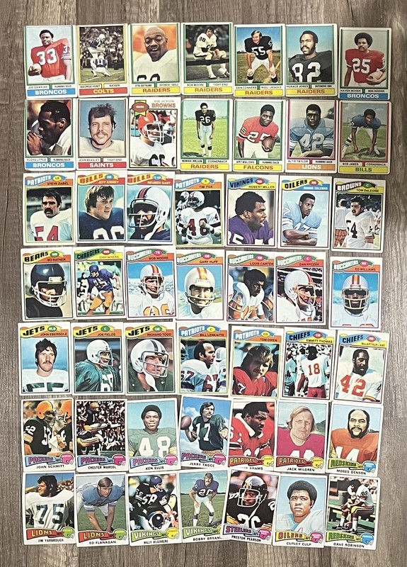 BIG VINTAGE 1970s FOOTBALL LOT (49 Cards) Mixed Years and Players💰Invest Lot 