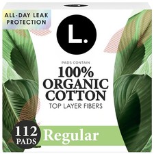 L. Ultra Thin Pads for , Regular Absorbency, Organic Cotton Top Layer, Unscen...