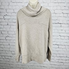 Varley Taupe Doublesoft Priya Longline Sweat Pullover Sweatshirt Small S