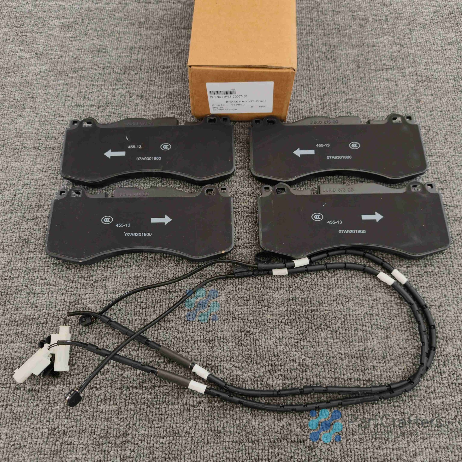 Front Brake Pads For Aston Martin DB11, HY53-2D007-BB + FREE SENSOR US