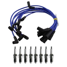 NGK 7mm Wire Set 8 Denso Nickel Spark Plug Kit For C1500 K2500 Tahoe 5.0 5.7 V8