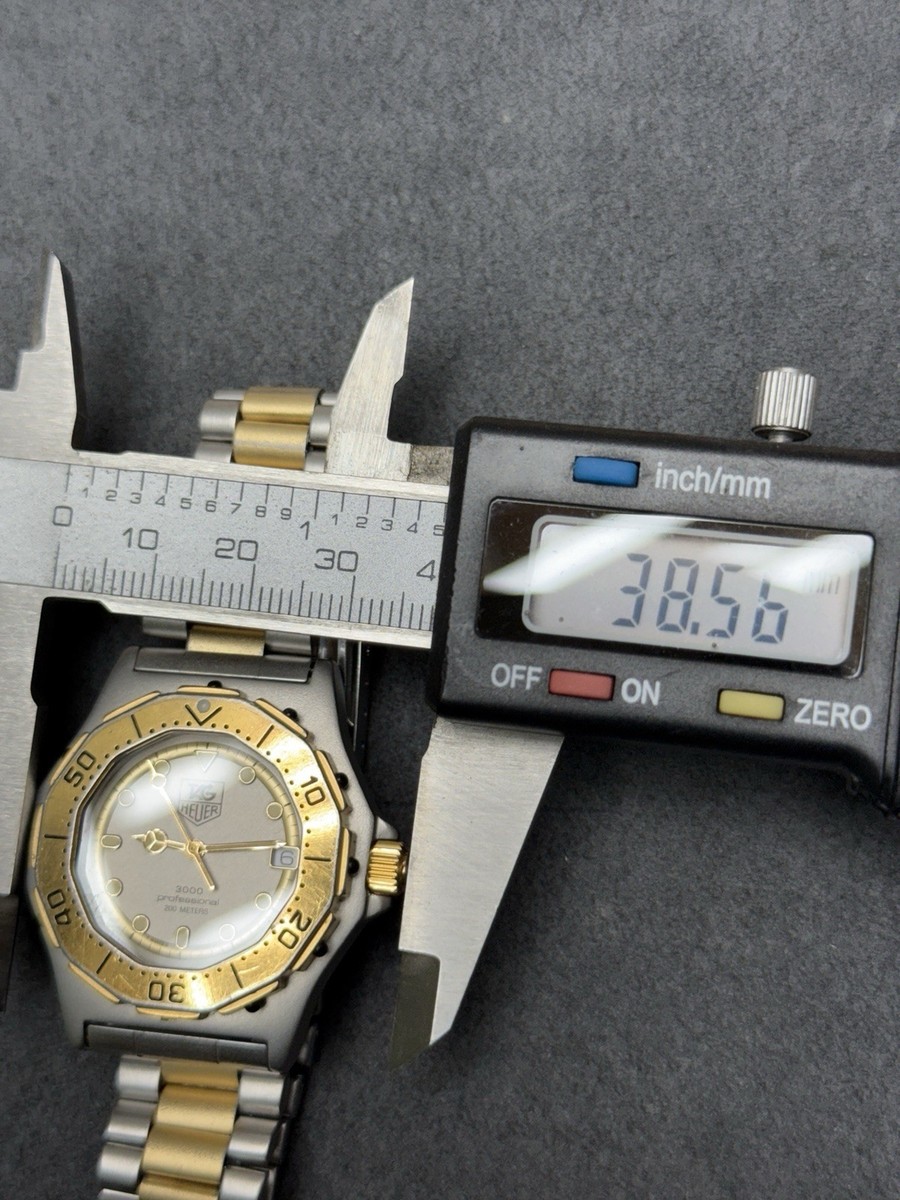 👍 Vintage TAG HEUER 3000 Series 934.213 MIDSIZE S&G Steel & Gold