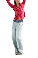 Desigual Langarm-T-Shirt Aus Der Damen-Kollektion, Dunkelrosa, GrößE XL